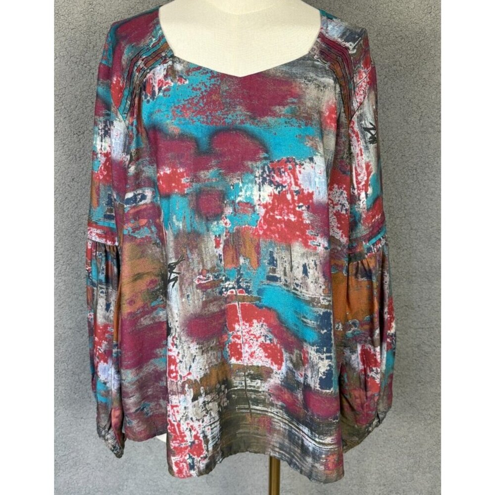 Tolani Women's  Blouson Long Sleeve Multicolor Size Medium New With Tag's.